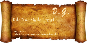 Dósa Györgyi névjegykártya
