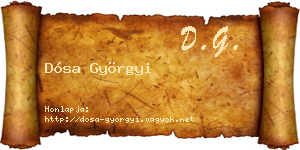 Dósa Györgyi névjegykártya