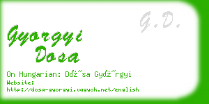 gyorgyi dosa business card